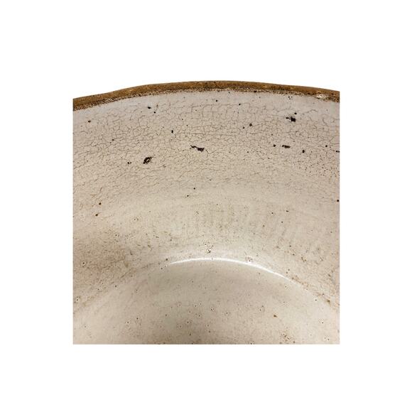 Vintage Ruckels Pottery Large Crock Bowl Sawtooth Stoneware 12" - Picture 11 of 12